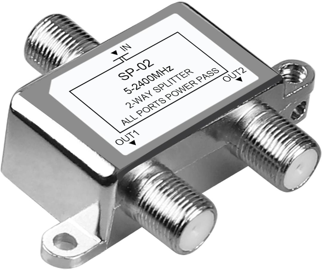 NEWCARE Digital 2-Way MoCA Compatible Coaxial Cable Splitter 5-2400MHz, RG6 Compatible, Work with Satellite TV and Internet, CATV Antenna System (COAXIAL Cable NOT Included) (1 Pack)