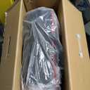 Medline Lightweight Foldable Transport Wheelchair with Handbrakes and 12-Inch Wheels, Red Frame, Black Upholstery