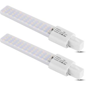 G23 LED Light Bulb 6W Replacement 13W CFL LED Stick PL Bulb G23-2 Pin Base, 3 Color Selectable 3000K/4200K/6000K 360 Beam Angle, Driven by 100-277V and CFL Ballast, 2 Pack (G23 6W, 3 Color)