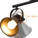 4-Light Track Lighting Kit, Directional Ceiling Light, Industrial Black Kitchen Track Lighting Fixtures Ceiling for Kitchen, Living Room, Dining Room, Hallway.