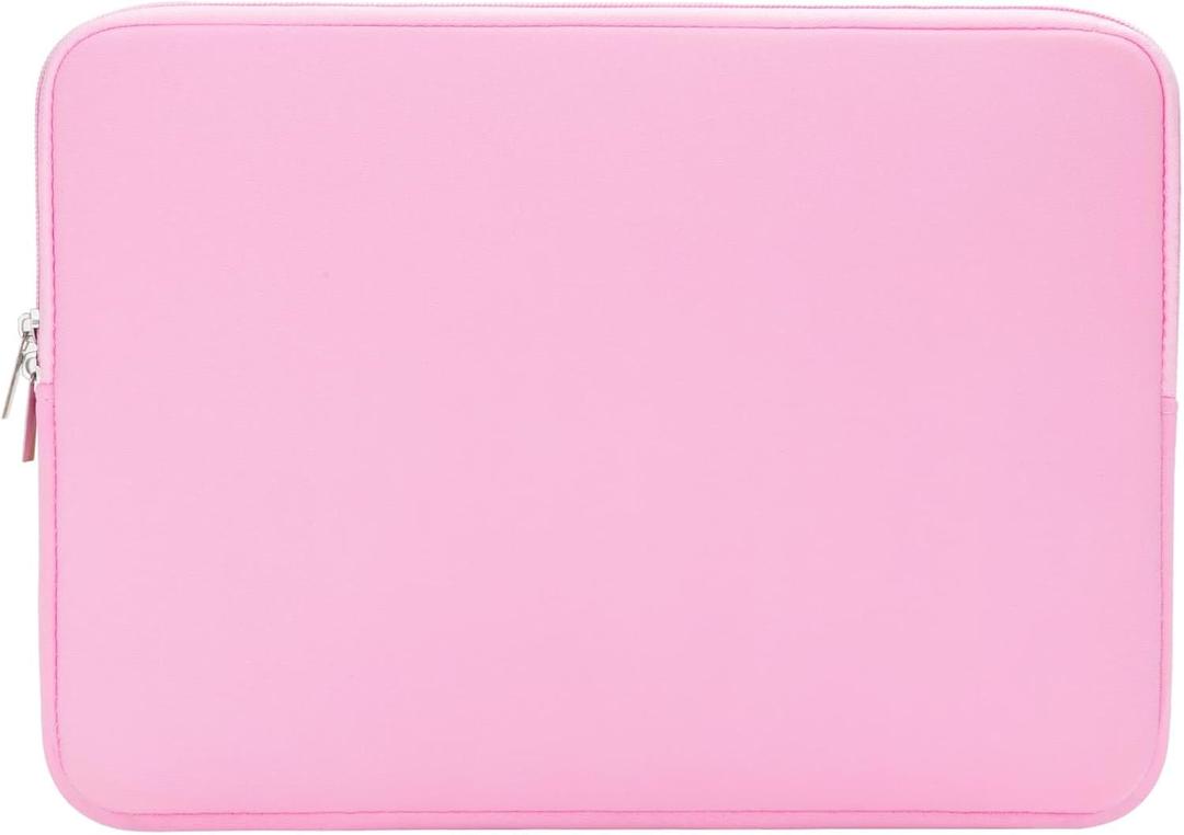 RAINYEAR 14 Inch Laptop Sleeve Case Protective Soft Padded Zipper Cover Carrying Computer Bag Compatible with 14" Notebook Chromebook Tablet Ultrabook (Pink)