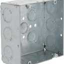RACO 8257SP 4-11/16 in. Welded Square Box, 2-1/8 in. Deep with One 1/2 in. KO & Fifteen TKO's, Raised Ground, Gray (Pack of 20)