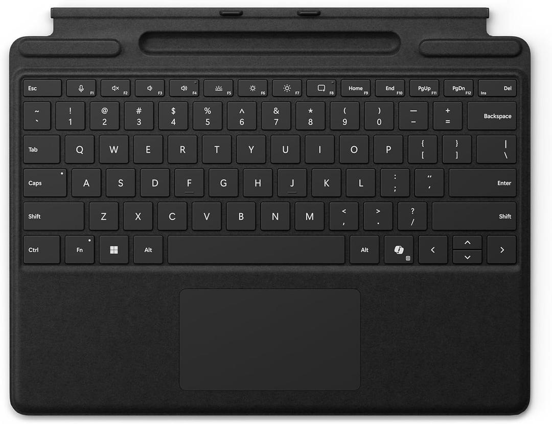 Microsoft Surface Pro Keyboard for Surface Pro Copilot+ (11th Edition), Pro 9 and 8 with Pen Storage, Alcantara Material, Black