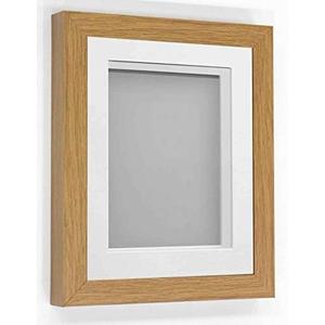 Rickman Box 3D Photo Frame, Wood, Beech with White Mount, 20x16 for Image Size 15x10 inch
