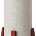 KUNJOULAM Modern Small Table Lamps, Nightstand Lamp with Linen Fabric Shade, 13.9" Cylinder Bedside Table Lamp for Bedroom, Cafe, Living Room Home Decor