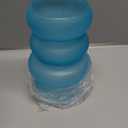 BLOFLO Colored Glass Hydroponic Flower Vase, 7-Inch Blue Glass Vase, Four-Layer Geometric Glass Floral Vase for Home Dcor, Modern Bubble Glass Vase for Home Office Wedding Table (Blue)