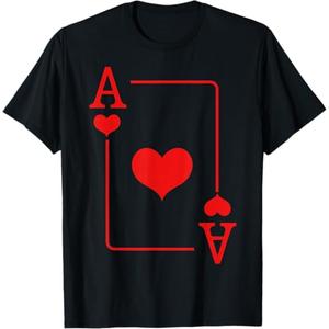 Ace of Hearts Costume Cards Deck Halloween T-shirt. M Size