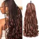 French Curl Braiding Hair 8 Packs 18 Inch Loose Wavy Bouncy Braiding Hair Pre Stretched 75g/Pack Synthetic French Curly Braiding Crochet Hair for Black Women 33#