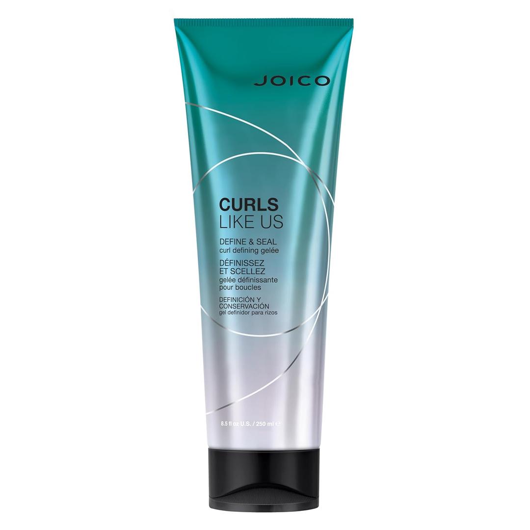 Joico Curls Like Us Define & Seal Curl Defining Gelee | For Curly Hair | Reduce Frizz | Medium Hold | Heat Protection up to 450F | With Moringa Seed & Algae Oil | 8.5 Fl Oz