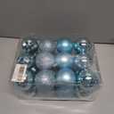 Emopeak 24Pcs Christmas Balls Ornaments for Xmas Christmas Tree - 4 Style Shatterproof Christmas Tree Decorations Hanging Ball for Holiday Wedding Party Decoration (Teal Blue, 2.4"/6.2CM)