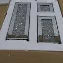 Silver Rectangle Glass Vases for Decor: Hewory Tall Crushed Diamond Mirror Vase for Centerpieces - Large Decorative Mirrored Containers for Dried Flowers, Bling Big Crystal Vases for Home Decoration