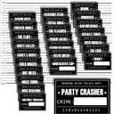 BLUE PANDA 25 Pack Bachelorette Mugshot Signs w/Height Chart - Bachelorette Backdrop for Wedding, Birthday, Jail Party Decorations, Halloween & Crime Scene - 5x4 Ft Mugshot Sign Pack