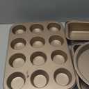 Baking Pans Set, 5-Piece Nonstick Bakeware Sets with Round/Square Cake Pan, Muffin Loaf Roast Pan, Baking Sheets for Oven, Kitchen Cookware Sets Baking Tray Baking Supplies, Gold