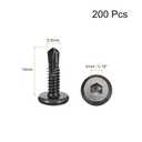 uxcell 200Pcs Hex Socket Self Tapping Screws, #12 x 3/4" 410 Stainless Steel Flat Head Sheet Metal Drilling Screws, Black