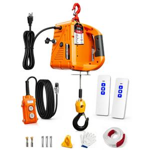 Electric Hoist Winch 3-in-1, 1540 lb, 25 ft Lift for Garage