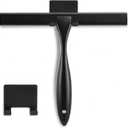 Shower Squeegee, 10-Inch Matte Black Squeegee, All-Purpose Stainless Steel Squeegee for Bathroom, Shower Doors, Mirrors, Tiles and Car Windows - 100% Streak Free
