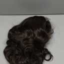 WIGER Short Wavy Wigs for Women Chocolate Brown Loose Wave Bob Hair Wig 14 Inch Side Part Shoulder Length Glueless Lace Part Hair Synthetic Curly Wig for Daily or Party (Dark Brown)