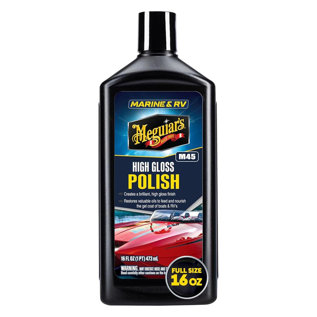 Meguiar's Marine/RV M4516 High Gloss Polish - Professional Grade Boat and RV Polish for a Sleek, High-Shine Finish for Fiberglass & Gel Coat - 16 Oz