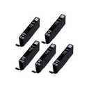 Amsahr CLI251XL Remanufactured Replacement canon Ink Cartridges for Select Printers/Faxes  Includes 5 Black Cartridges Ink