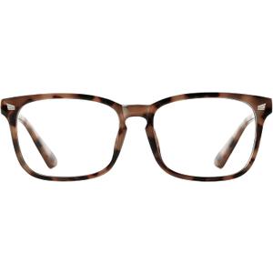 TIJN Blue Light Blocking Glasses for Women Men Square Frame Nerd Eyeglasses Anti Blue Ray Computer Screen Glasses, Lens W:53mm, Bridge W:18mm, Arm L:140mm