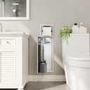 Qeke in Wall Toilet Brush Holder w/Cabinet, Brushed, 4" Depth