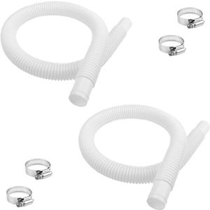 1-1/4 Inch x 3 Foot Long Pool Skimmer Hose for Intex White Above Ground Pool Flex Connection Suction Hose or Filter 2 Pack