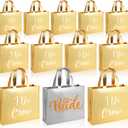 Cindeer 12 Pcs Bridesmaid Bags Holographic Bachelorette Gift Bags Glossy(Silver, Gold,I Do Crew)