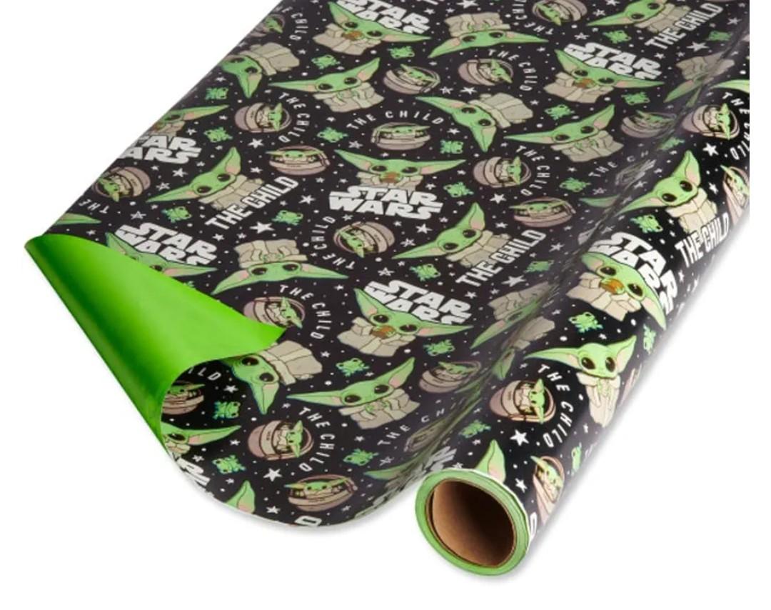 American Greetings Star Wars Mandalorian Wrapping Paper, The Child/Baby Yoda (1 Roll, 75 sq. ft.)
