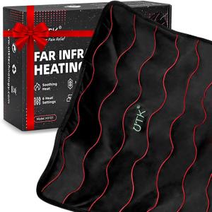 UTK Heating Pad for Back Pain Relief with Far Infrared Therapy, Infrared Heating Pad with Tourmaline, 2H Auto-Off for Shoulder, Period Cramps,Knee, Sciatica Pain Relief - 20''x24''