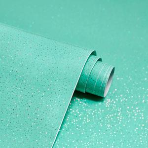 Teal Glossy Contact Paper Holographic Shiny Peel and Stick Wrapping Paper 15.7" X 196" Metallic Glitter Wallpaper Iridescent Contact Papers Modern Vinyl DIY Film for Countertops Furniture Shelf Drawer