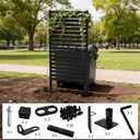 38" W x 72" H Tall Outdoor Privacy Screens, Panel Wrought Iron Fence for Backyard Seclusion - Also Hides Air Conditioner, Pool Pump & Tools