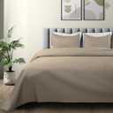 BIOWEAVES 100% Organic Cotton Quilt King Size - Diamond Stitched Quilted bedspreads - All Season Oversized Coverlet Set - GOTS Certified Bedding Set | 1 Quilt & 2 Pillow Shams, Coverlet Set - King / Cal King