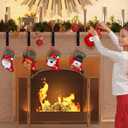 Fireplace Stocking and Garland Hanger, 2 in 1 Mantel Hanger for Garland, Fireplace Stocking Holders for Mantle Garland Hooks for Xmas Holiday Home Party Decoration (Black,3)