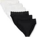 Amazon Essentials Women's Peached Microfiber with Lace Trim High Waisted High Leg Panty, Pack of 6 (XXL)