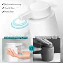 Automatic Soap Dispenser Liquid Touchless: 9oz Plastic White 3-Level Adjustable Modern Rechargeable Electric Smart Auto Soap Dispenser - Bathroom Kitchen Hand Dish Lotion