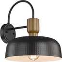 Outdoor Barn Light Hammered Barn Light, Farmhouse Exterior Wall Mount Light Vintage Wall Lighting Fixture Industrial Sconce Lantern for Porch, Entryway, Garage, Black, 1 Pack