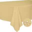 BYDOLL Table Cloth Champagne 70x108 Inch Tablecloth for 8 Foot Rectangle Tables Outdoor Washable Wrinkle Free and Spillproof Polyester Tablecloth for Festival Camping Picnic Party Cover