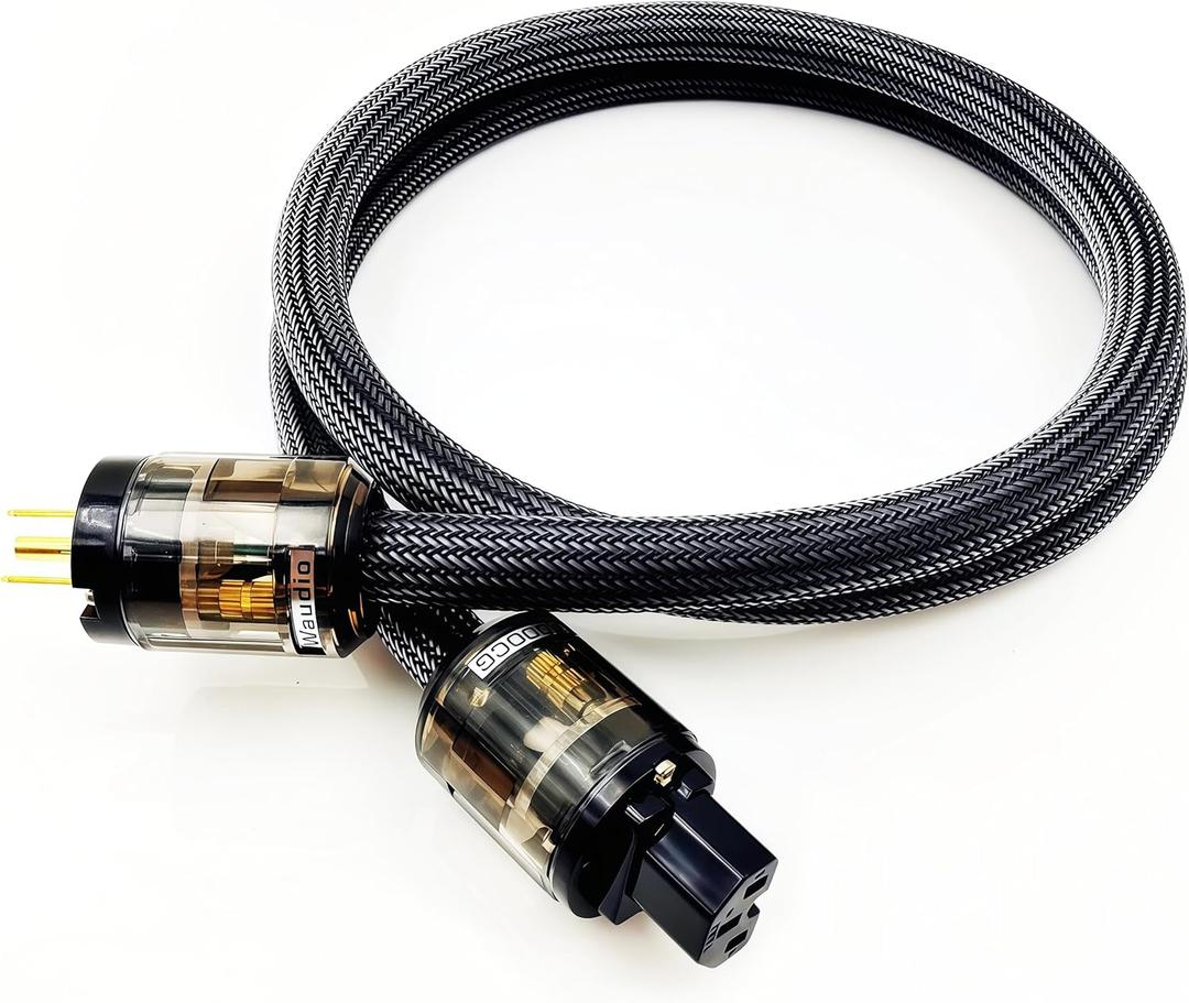 WAudio 10 AWG Hi-End HiFi Audio Universal AC Power Cable Power Cord US Plug - 5FT (1.5M)