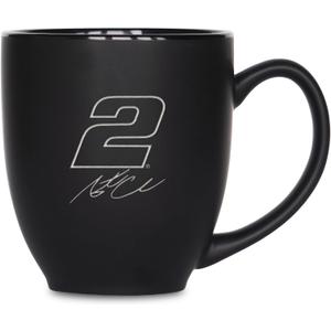 Rico Industries NASCAR Racing Pick Your Driver 15oz Laser Engraved Matte Black Ceramic Bistro Mug - For Hot or Cold Drinks