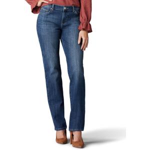 Women's Relaxed Fit Straight Leg Jean, Jaded,Size 14 Short