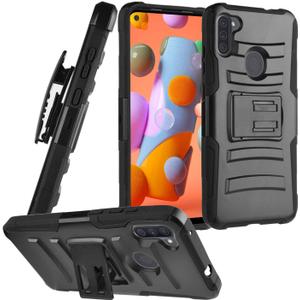 for Samsung Galaxy A11 (SM-A115) - Phone Case w/Belt Clip Holster - CV1 Black