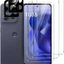 LYWHL for Motorola Moto G Power 5G (2025) Screen Protector, 3 Pack Tempered Glass 9H Hardness HD Clear Film + 2 Pack Camera Lens Glass Protector, Case Friendly, Touch Sensitive (Transparent)