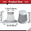 16 Pcs Vacuum Filter Replacement Compatible with Slim V8 Mate, Slim V8 Apex, Slim V10 Mate Cordless Car Vacuum Cleaner, 2 Stainless Steel Pre-filter, 16 Washable Hepa Filters, 1 Cleaning Brush