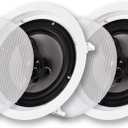 Acoustic Audio CSic83 in Ceiling 8" Speaker Pair 3 Way Home Theater Speakers