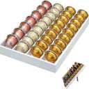 Bamboo Coffee Pod Storage Holder for Drawer Coffee Pods Organizer for Counter, Compatible with Capsules for Kitchen Coffee Station (White)