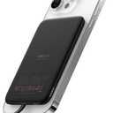 VEEKTOMX 5000mAh Slim Portable Charger with Built-in Lighting Cable - Power Bank Travel Phone Charger - External Battery Pack Compatible with AirPods/iPhone 14/13/12/11 Pro- Black