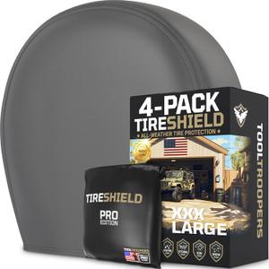 TIRESHIELD PRO Tire Covers Set of 4 - Heavy Duty All-Weather UV-Resistant Wheel Covers w/StormLock-System - Year-Round Protection for Your RV, Camper, Truck, Car & Trailer Tires w/ 39-42" Diameter