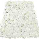 10 PCS Flower Backdrop, 24" X 16" Floral Wall Decor Pink Room Decor for Girls Silk Rose Wall Floral Backdrop Ideal for Wedding Celebrations, Festive Party Background(White)