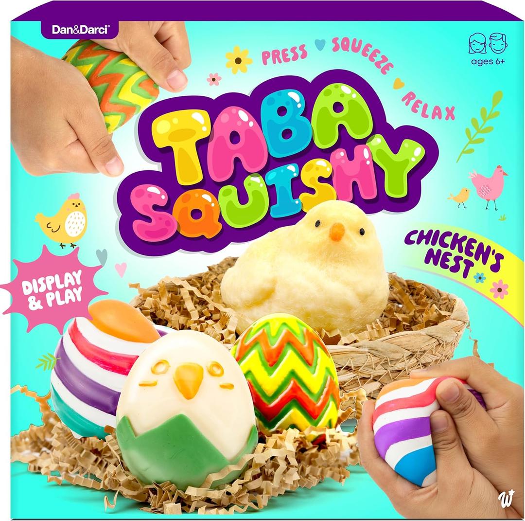 Taba Squishy Chicken Nest Egg Kit  Birthday Gift for Kids, Teens  Gifts for Boys & Girls Ages 7 8 9 10 11 12  Taba Squishies Gift  Squeeze Toys  Squishys Fidget Toys