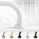 White Wrap Around Curtain Rods 28 to 48 Inch:Blackout Heavy duty Adjustable Window Curtain Rod for Bedroom,Industrial Darkening Curved French Metal Single Drapery Rods Easy Install,Pure White